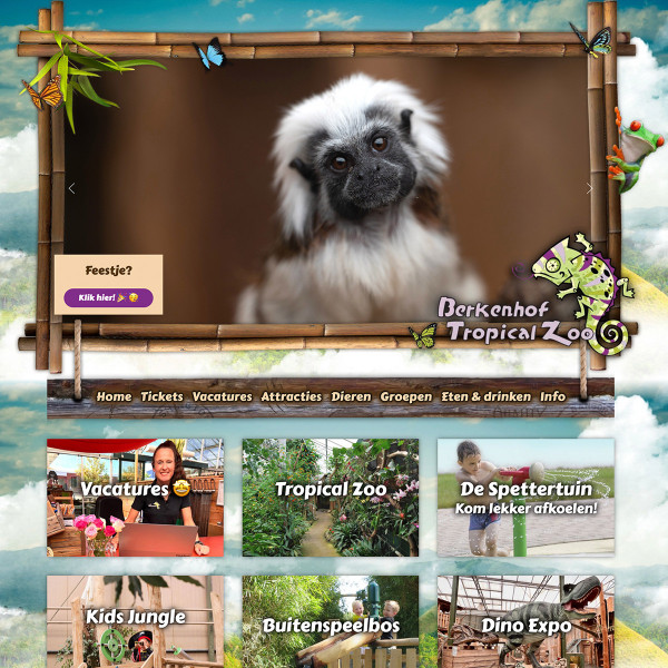 Berkenhof Tropical Zoo website ontwerp