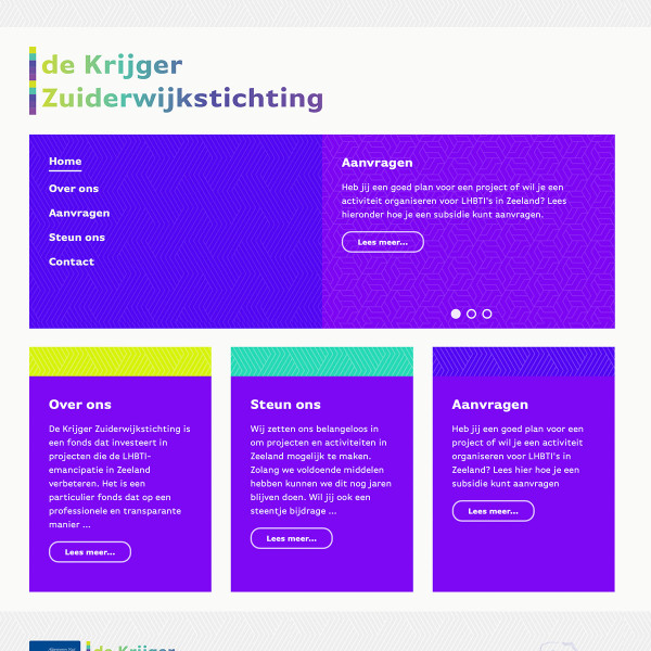 De Krijger Zuiderwijkstichting website ontwerp