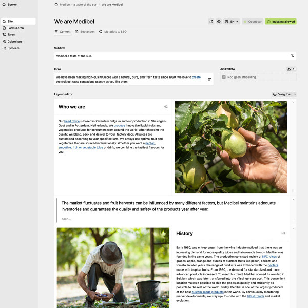 Medibel website CMS